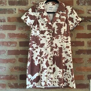 Mumu Brown and Cream Patterned Dress